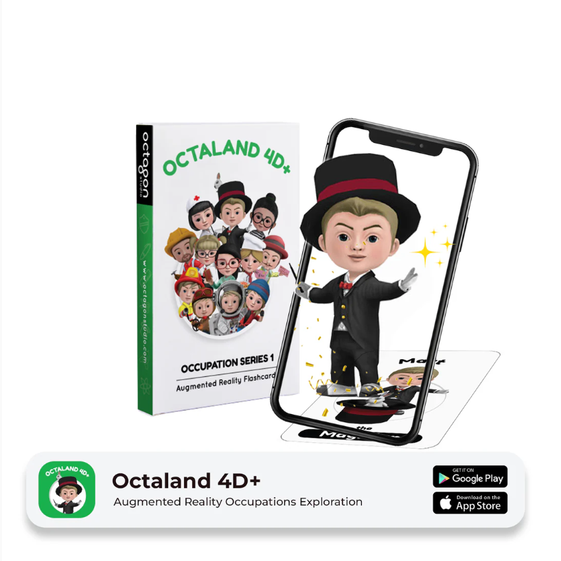 🔤 Octaland 4D+ — ¡Aprende el abecedario con profesiones en 3D!