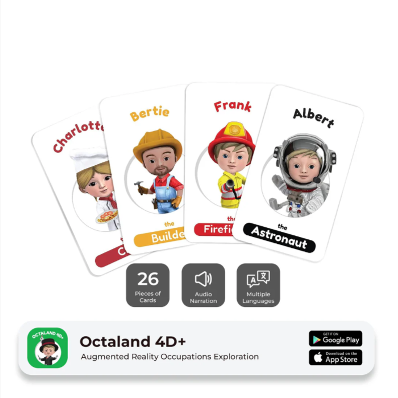 🔤 Octaland 4D+ — ¡Aprende el abecedario con profesiones en 3D!