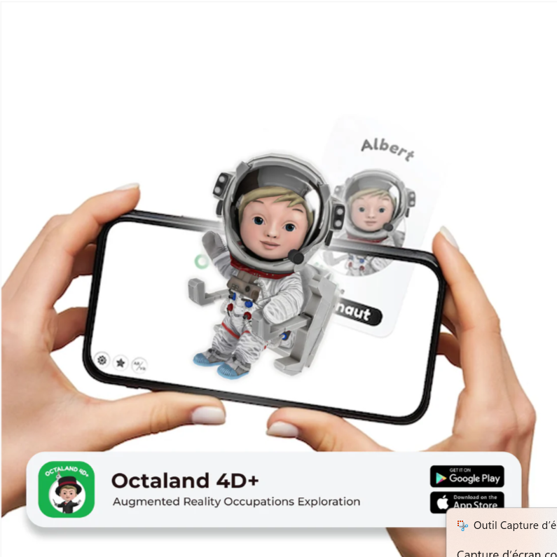 🔤 Octaland 4D+ — ¡Aprende el abecedario con profesiones en 3D!