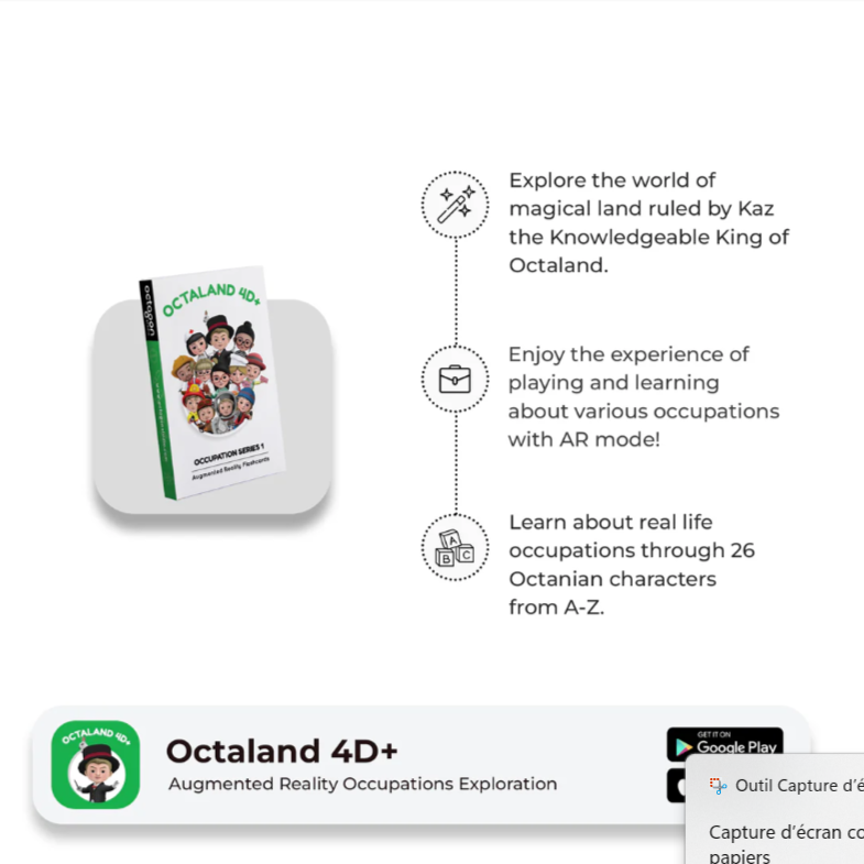🔤 Octaland 4D+ — ¡Aprende el abecedario con profesiones en 3D!