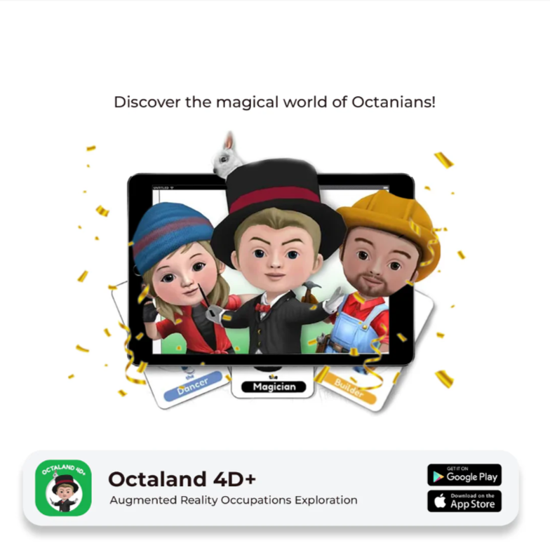 🔤 Octaland 4D+ — ¡Aprende el abecedario con profesiones en 3D!